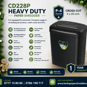 CD228P Paper Shredder Sri Lanka- Hevy Duty Paper Shredder Colombo