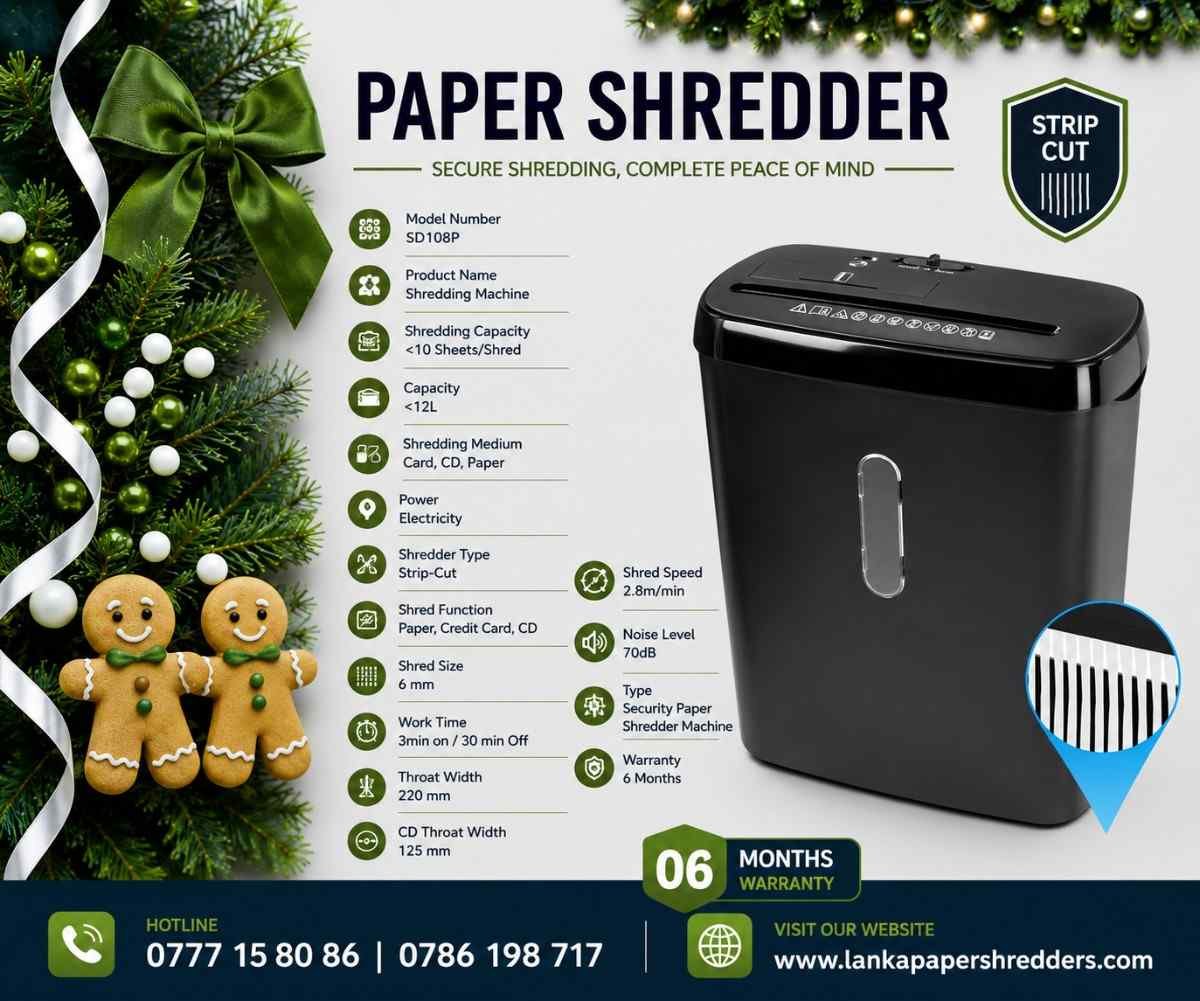 SD 108P Paper Shredders Sri Lanka. Paper Shredders Colombo