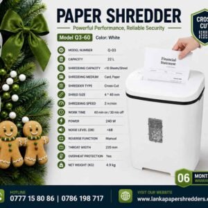q3-60 heavy duty paper shredders colombo Sri Lanka