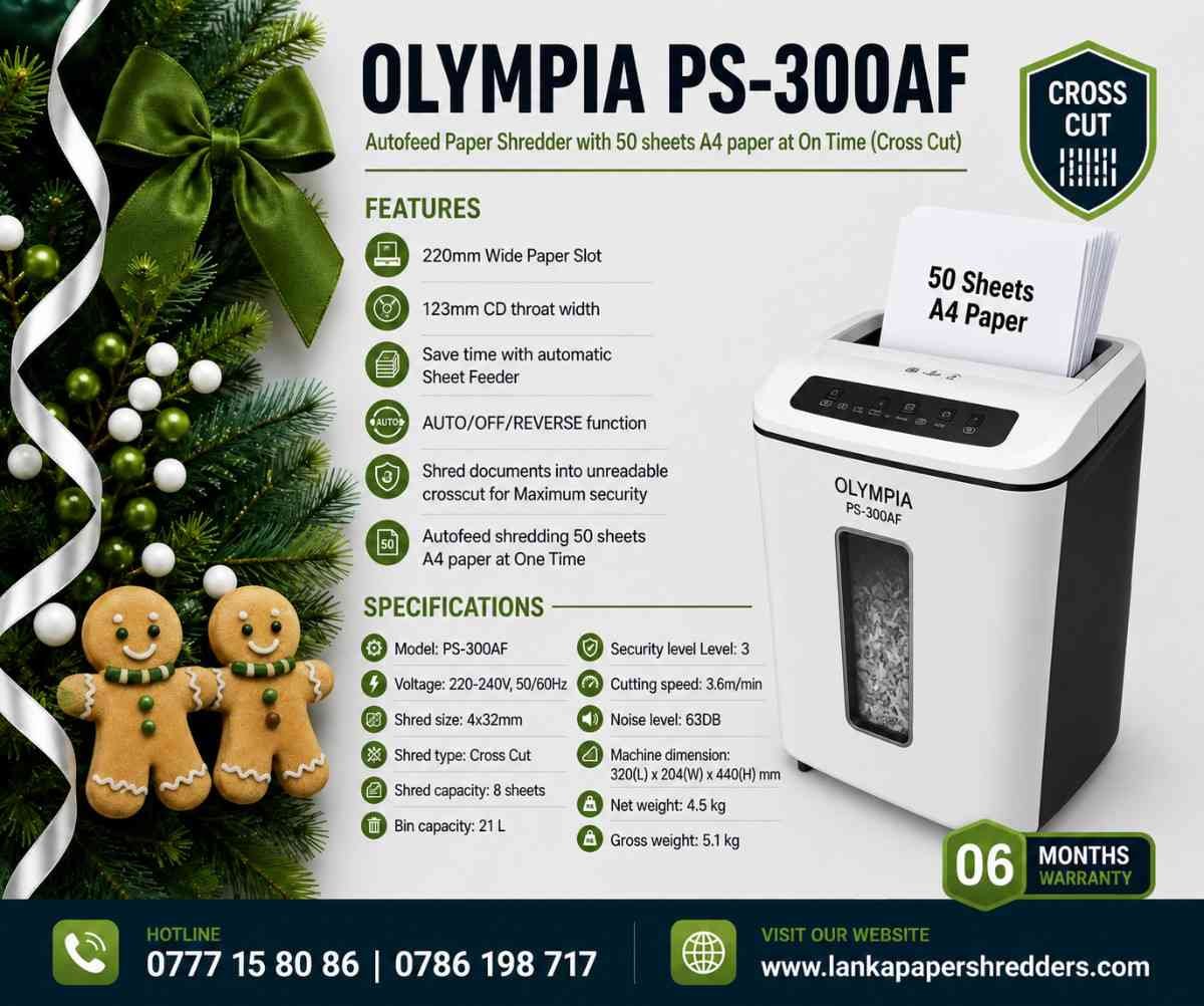 Sri Lanka Paper Shredders. Oyympia PS300af paper-shredder Sri Lanka