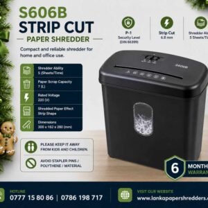 S606b Paper Shredders Sri Lanka Colombo. Strip Cut Paper Shredder