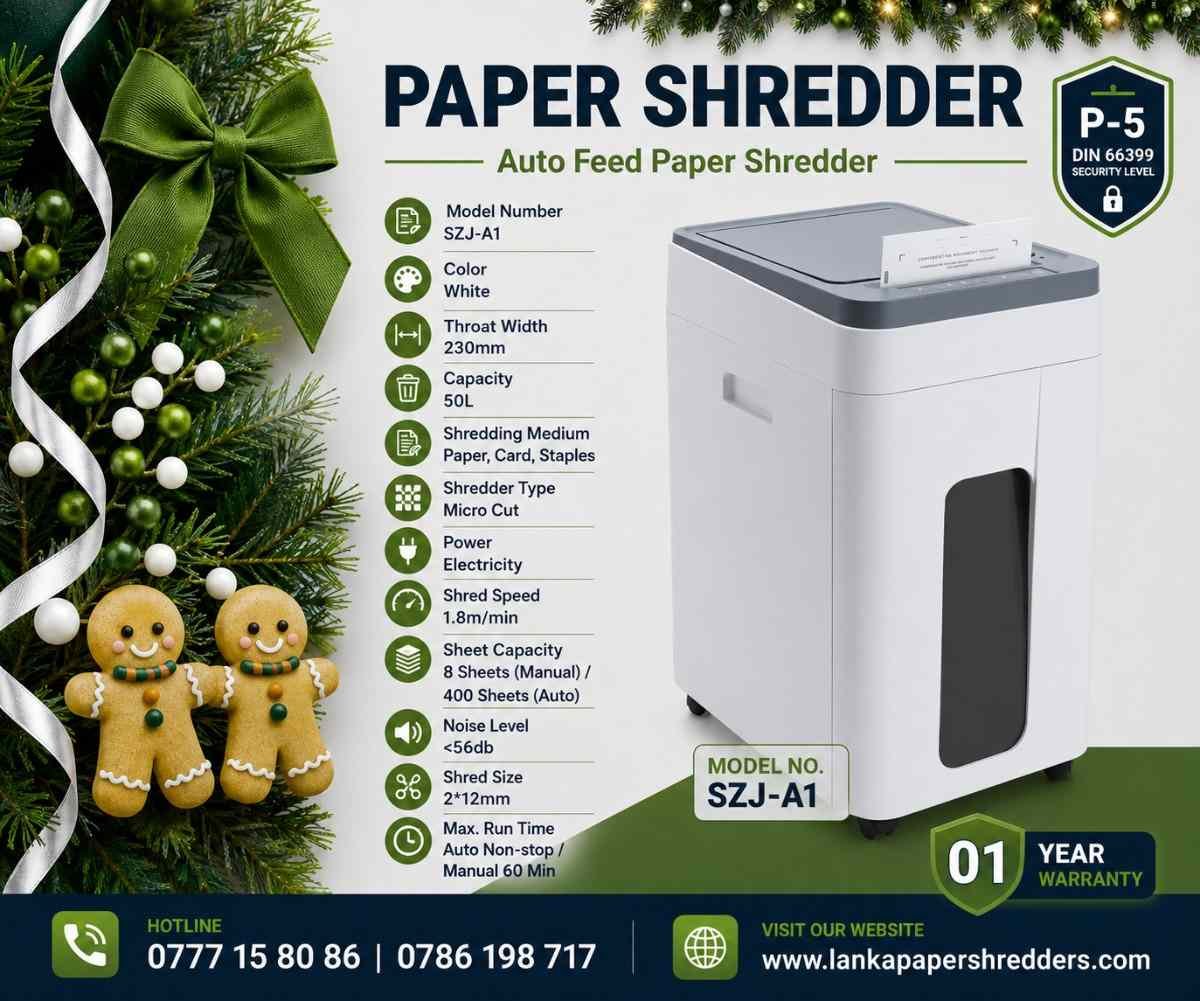 SZJ-A1 Paper Shredder Sri Lanka. Micro Cut Paper shredders for Banks